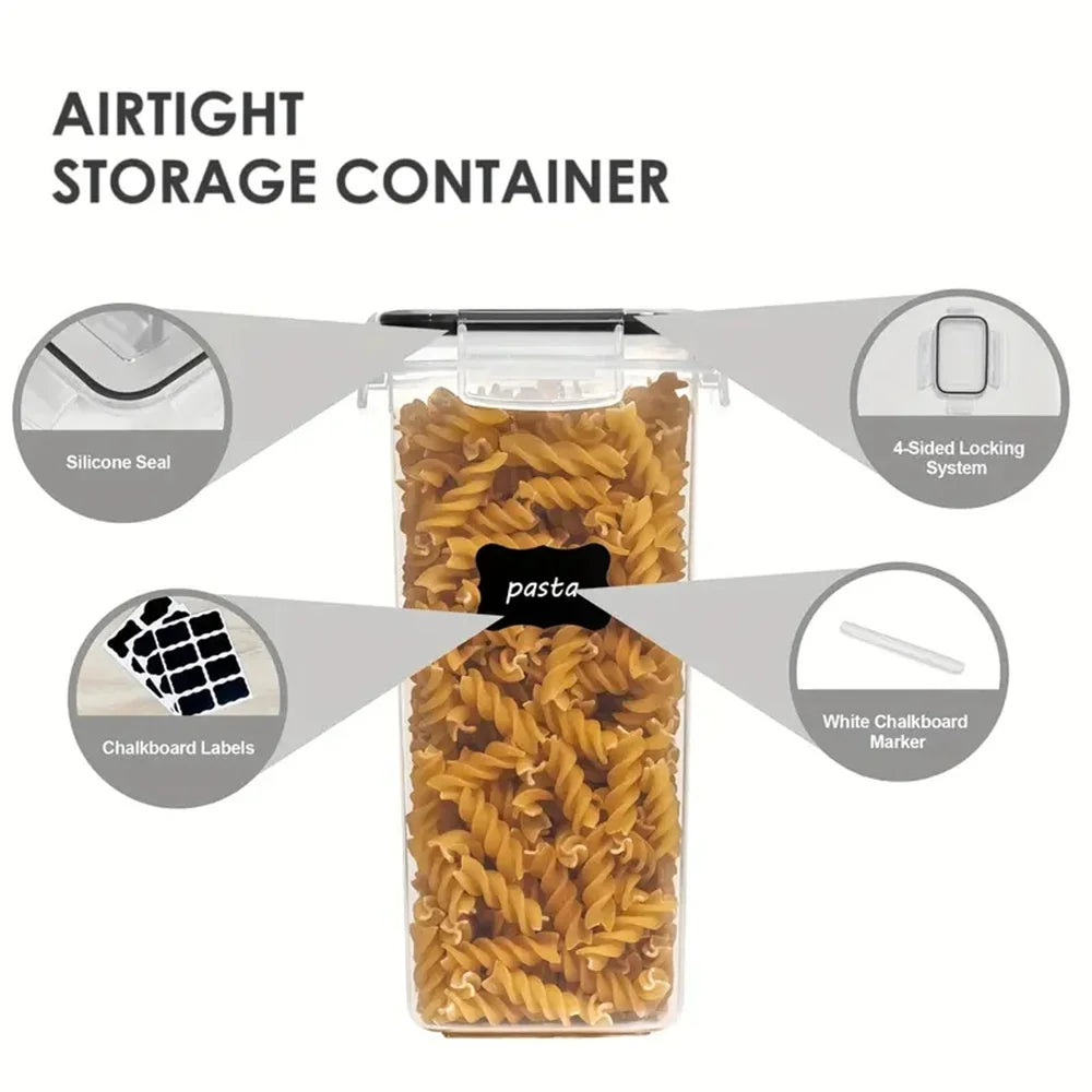 7-Piece Airtight Plastic Food Storage Container Set - Microwave Safe,