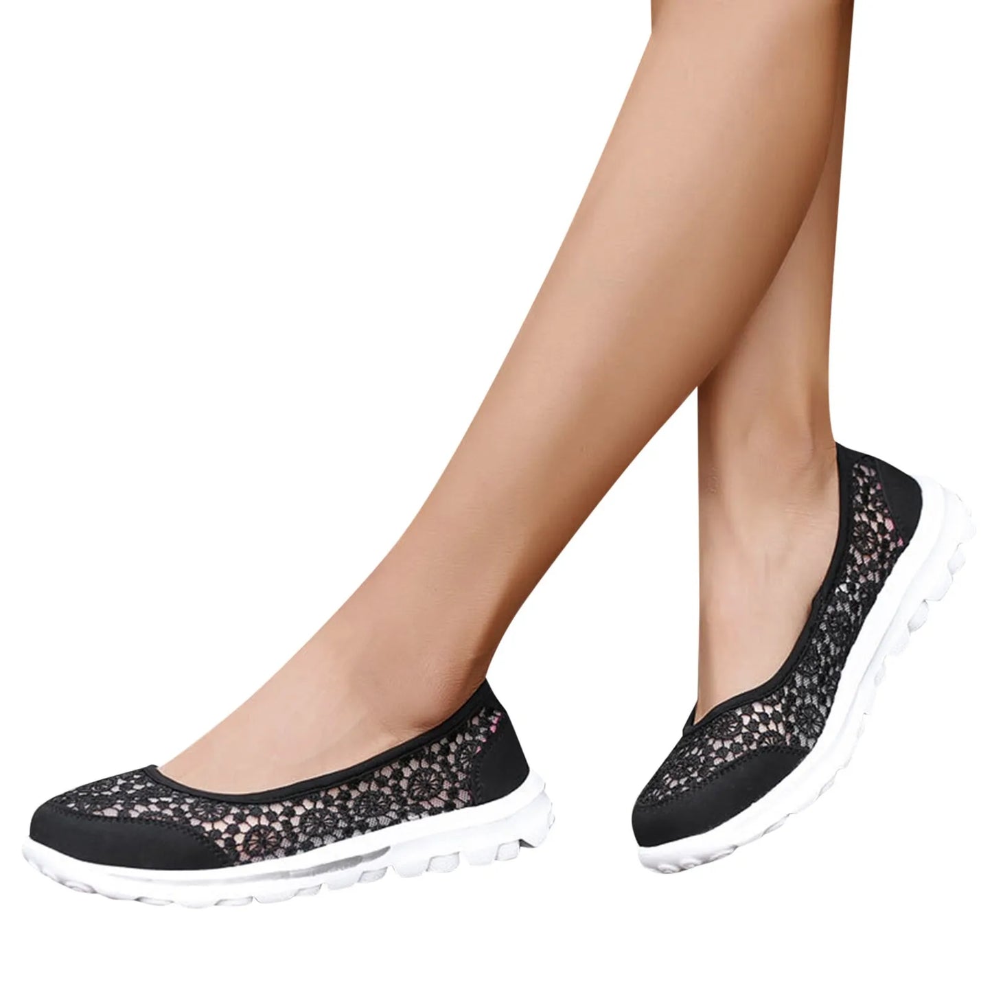 Women Breathable Lace Up Shoes Lightweight Mesh Work Shoes
