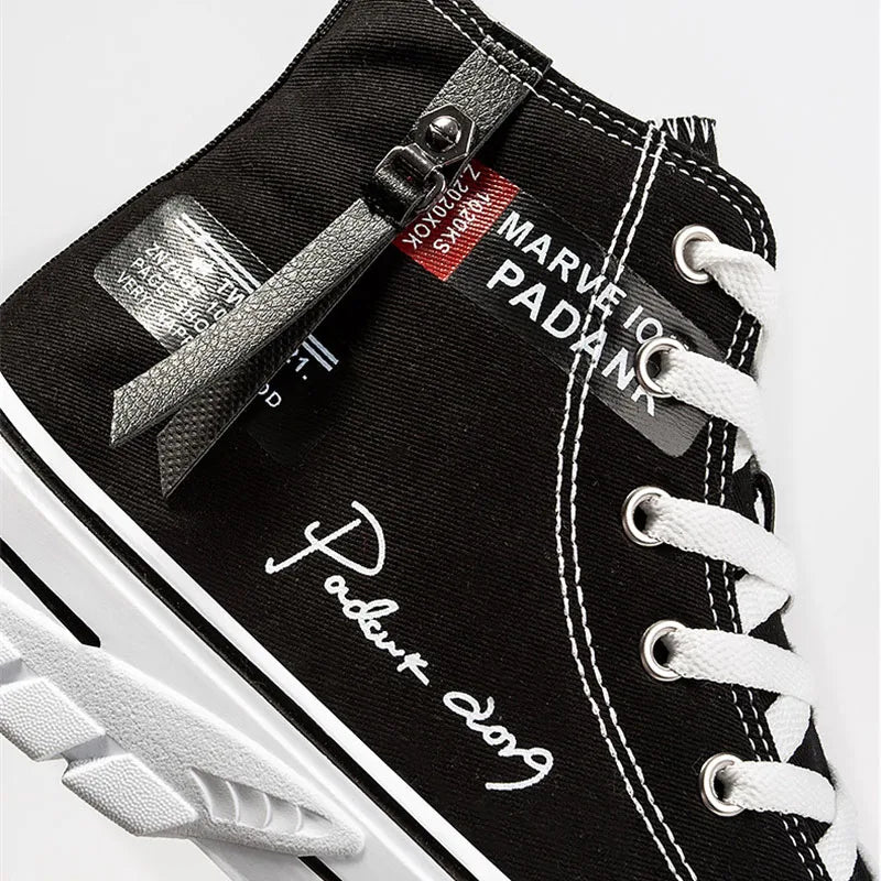 Fashion Style Footwear Men's Shoes Casual Non-slip Wear-resistant High Top Breathable Canvas