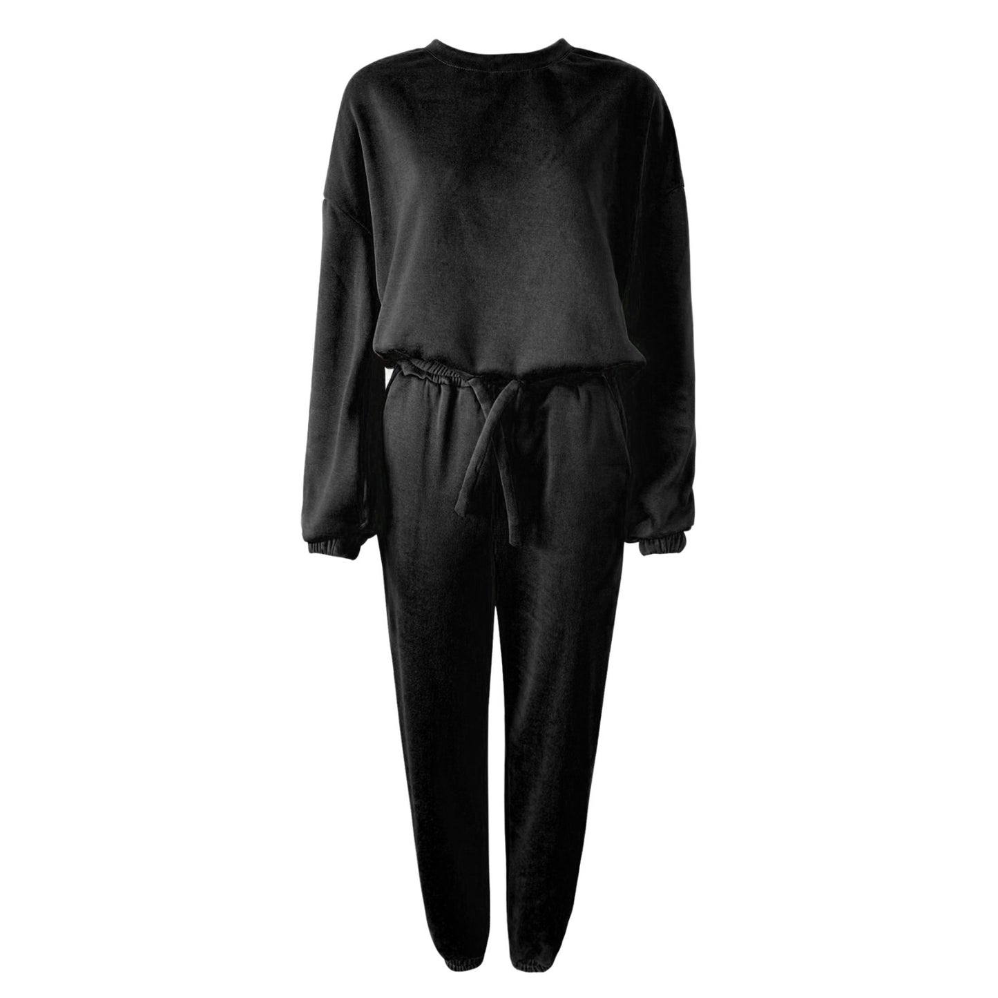 Women's Solid Color Round Neck Sweatshirt Pants Women Petite Womens Winter Apparel