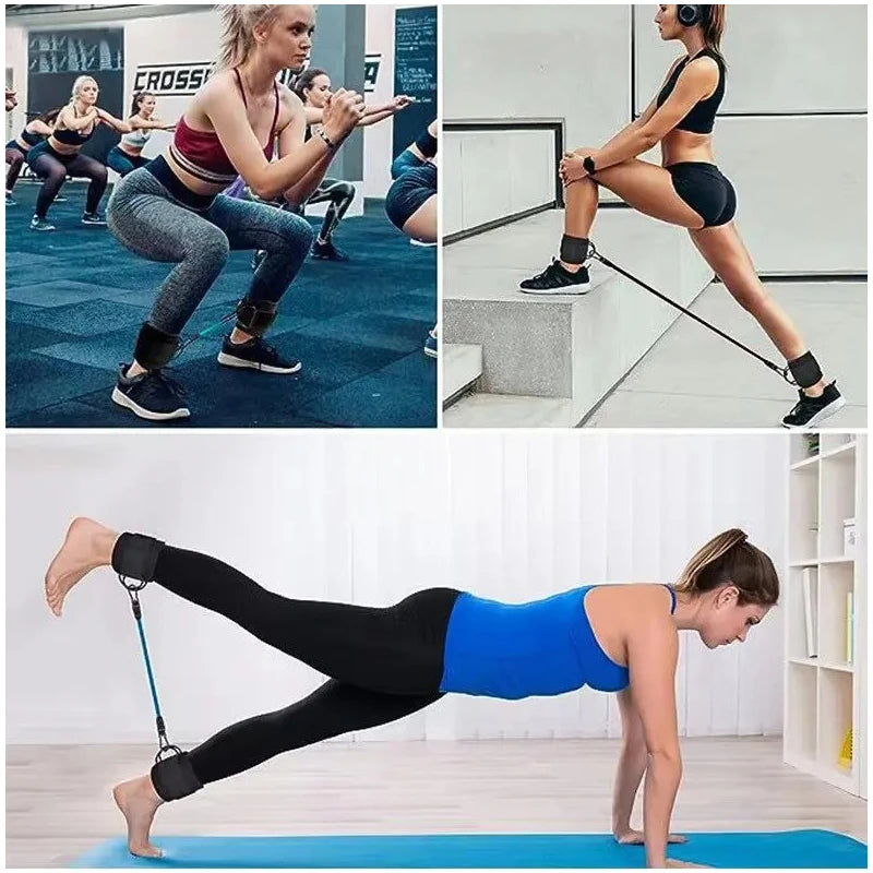 Elastic Resistance Band Set with Ankle Straps Bands for Men And Women