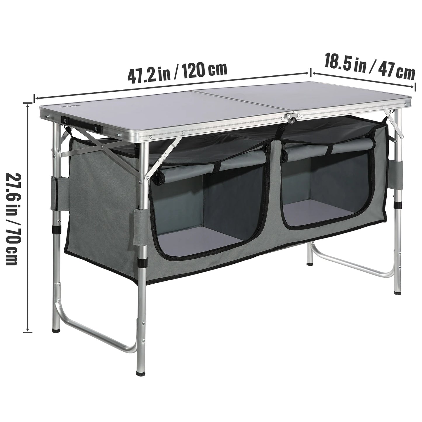 VEVOR Camping Outdoor Kitchen Table Cabinet Foldable Folding Cooking Storage