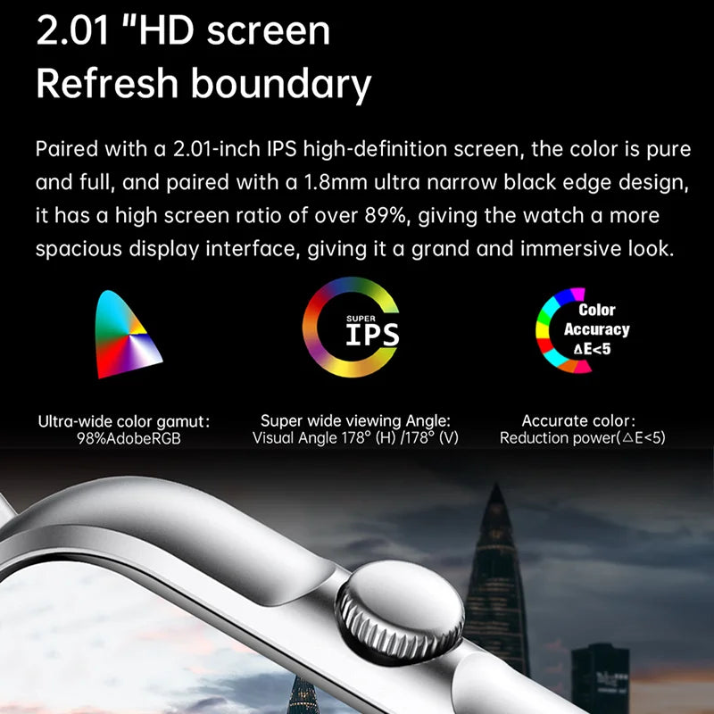 2024 2.01'' Smart Watch Bluetooth for Men Women iPhone Android