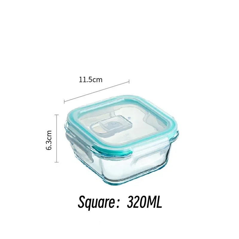 High Borosilicate Glass Lunch Box Microwave Heating Sealed Bento Boxes
