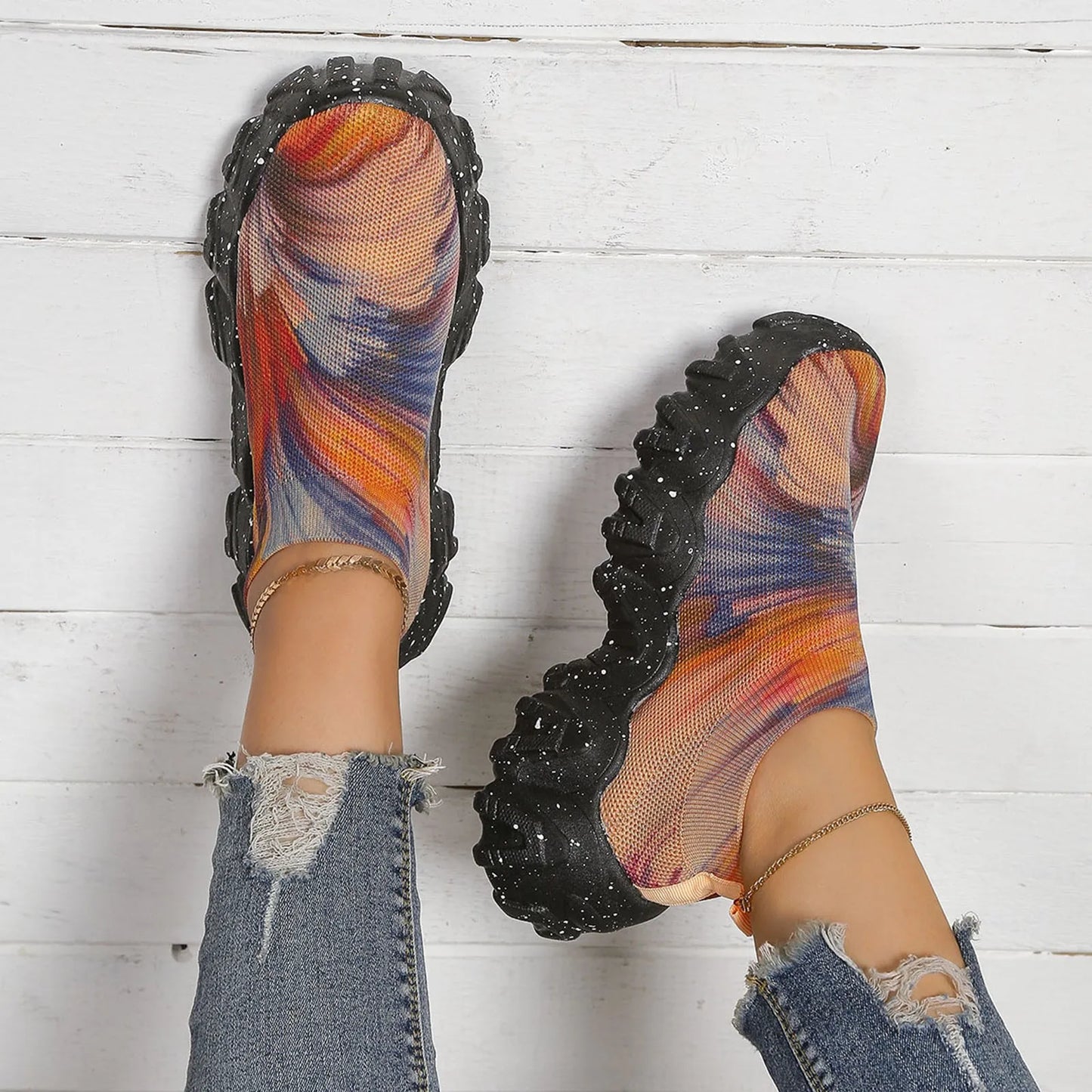 Woman Sneakers Tennis Female Shoes Thick Sole Mesh Shoes Arch Support
