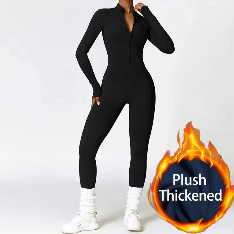 Summer Zipper Workout Jumpsuit Sports Overalls Women Gym Clothing