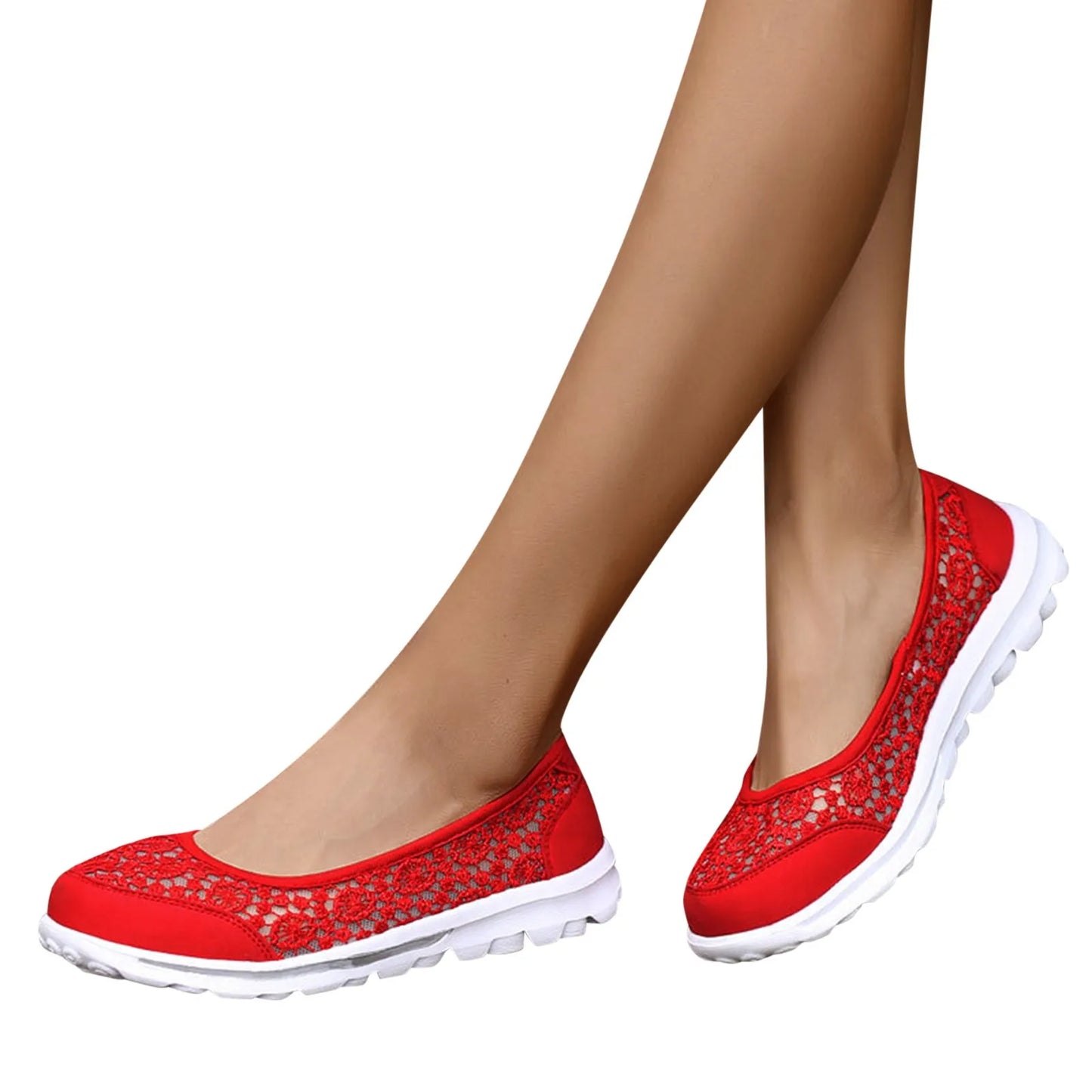 Women Breathable Lace Up Shoes Lightweight Mesh Work Shoes
