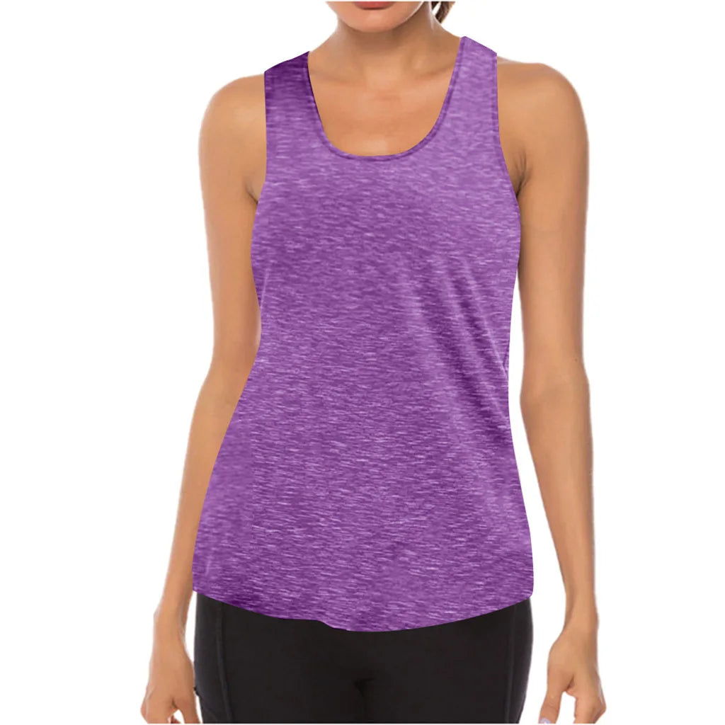 1PC Women Yoga Tops Loose Thin Sports Vest Breathable Sleeveless T-shirt