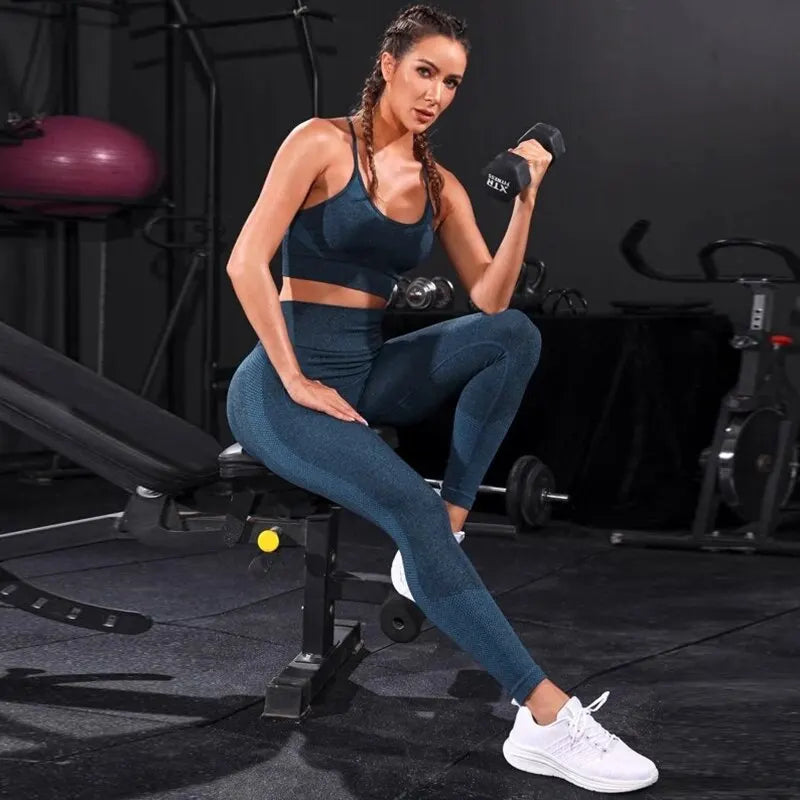 2 Pieces Women's Tracksuit Seamless Yoga Set Workout