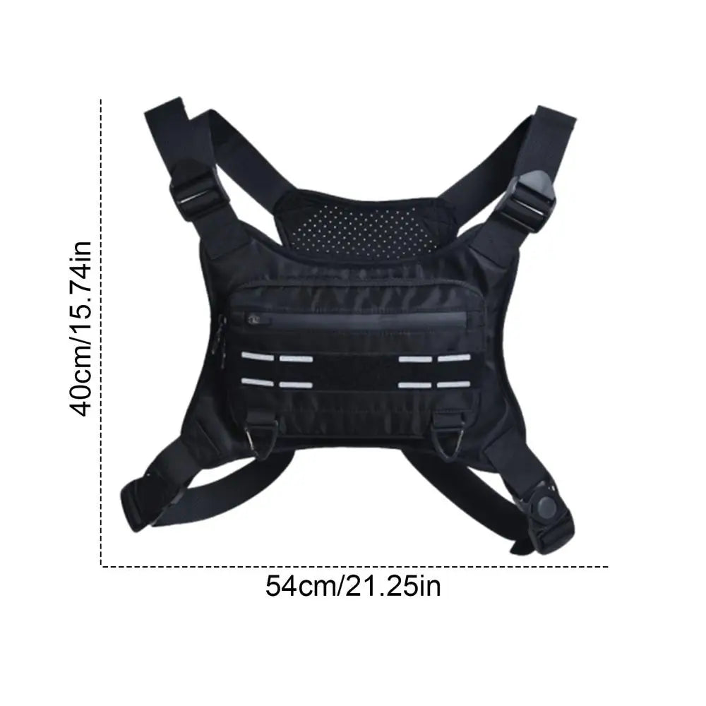 Chest Bag Running, Vest Bag Reflective, Chest Pack With Phone Holder Breathable Cycling