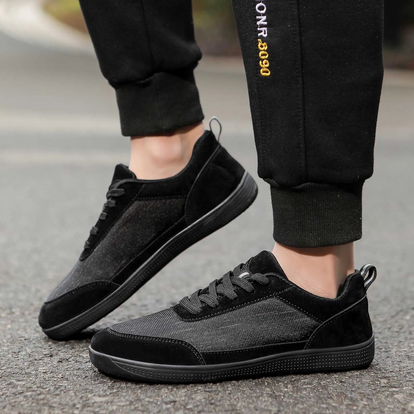 Woman Shoes Couples Pure Color Lace Up Round Head Men'S And Women'S