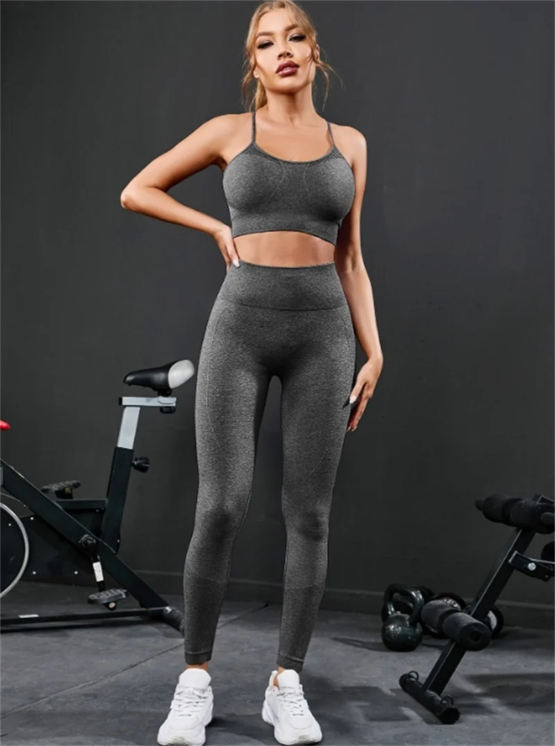 2 Pieces Women's Tracksuit Seamless Yoga Set Workout