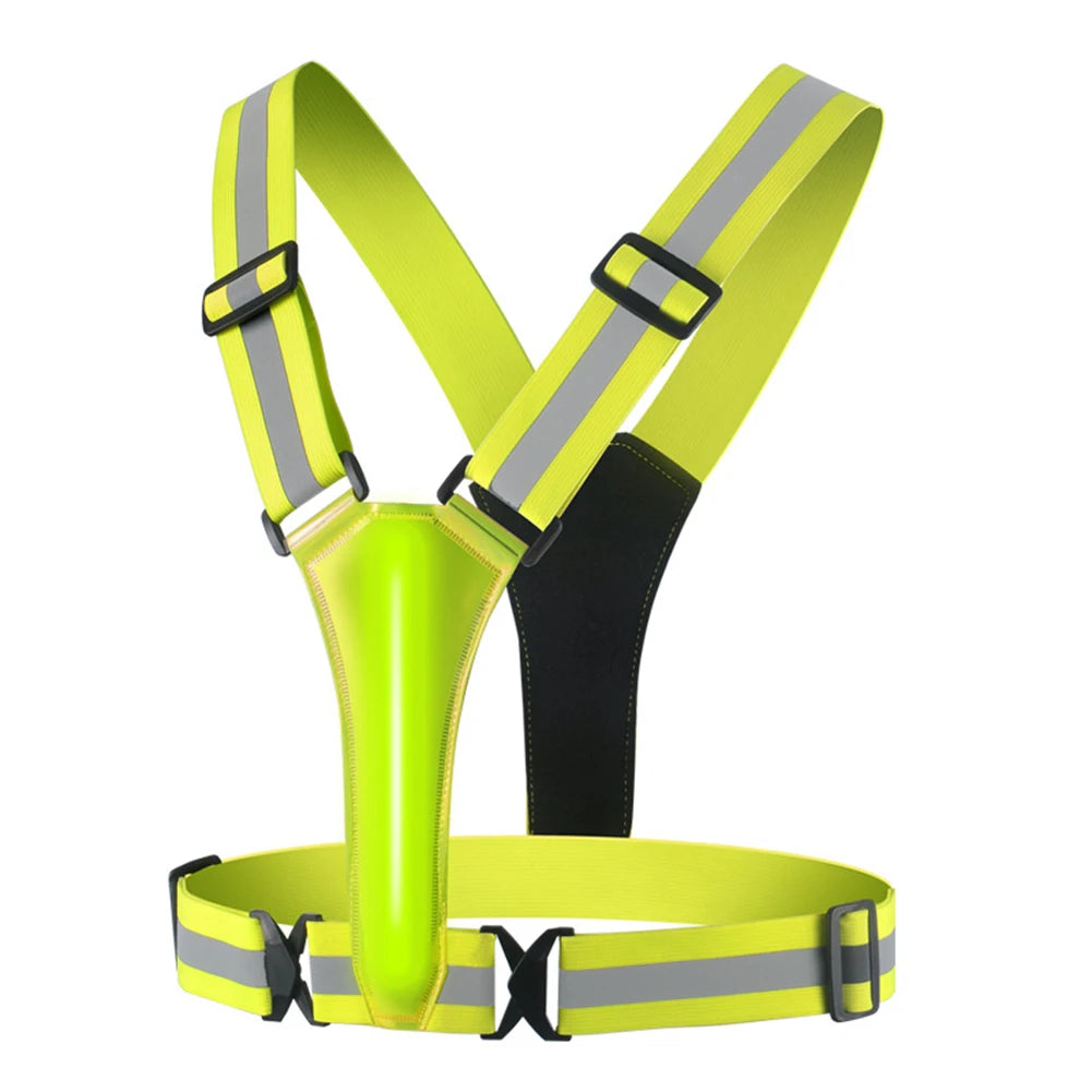 Vest USB Rechargeable Reflective Security Vest Adjustable Night Running Riding Clothing High