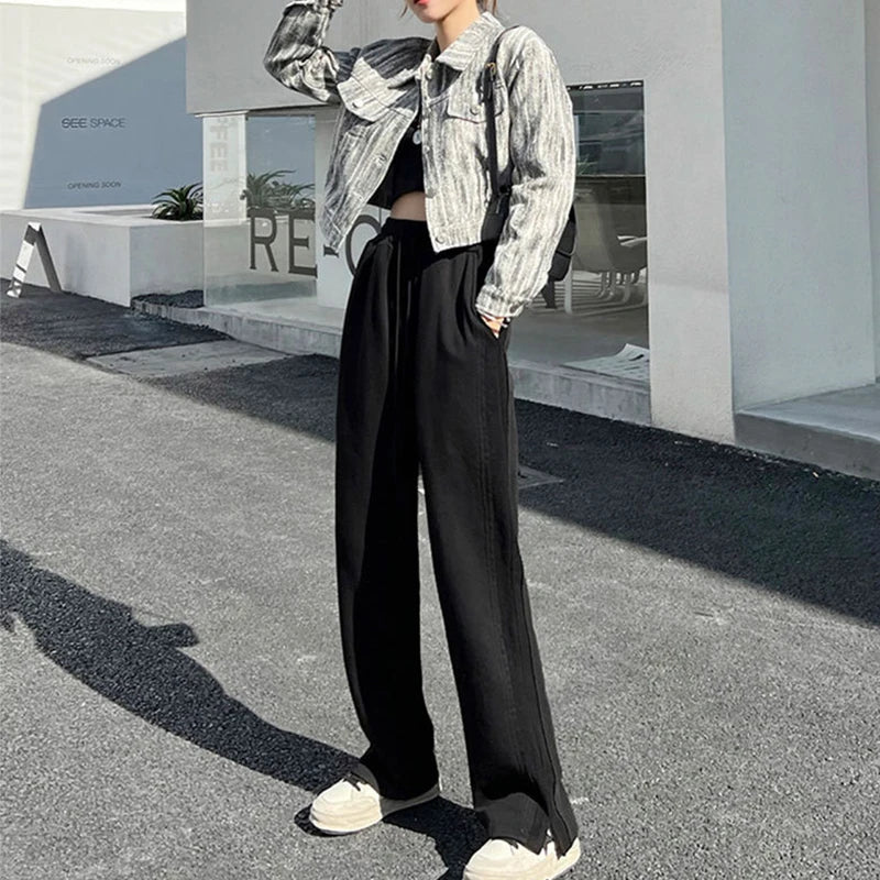 Baggy Fashion Women pants Gray Black Jogging Sweatpants Women