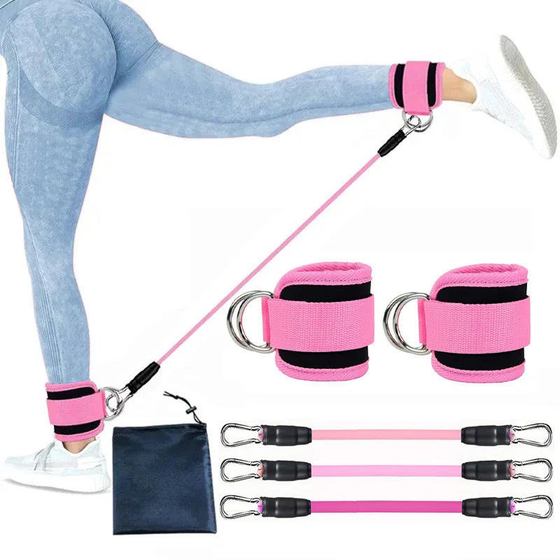 Elastic Resistance Band Set with Ankle Straps Bands for Men And Women