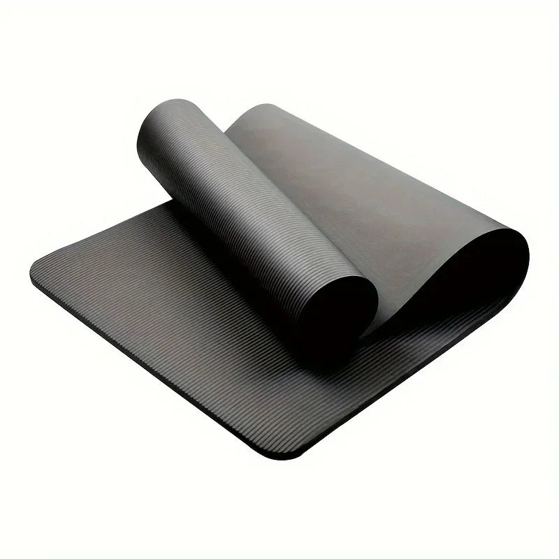 1 thick non-slip black yoga mat - durable NBR rubber
