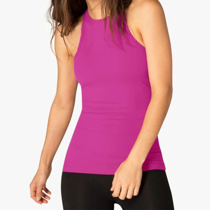 1PC Yoga Vest Women Gym Shirt Quick Dry Sports Shirts Cross Back Gym Sleeveless Sports Top Yoga Shirt