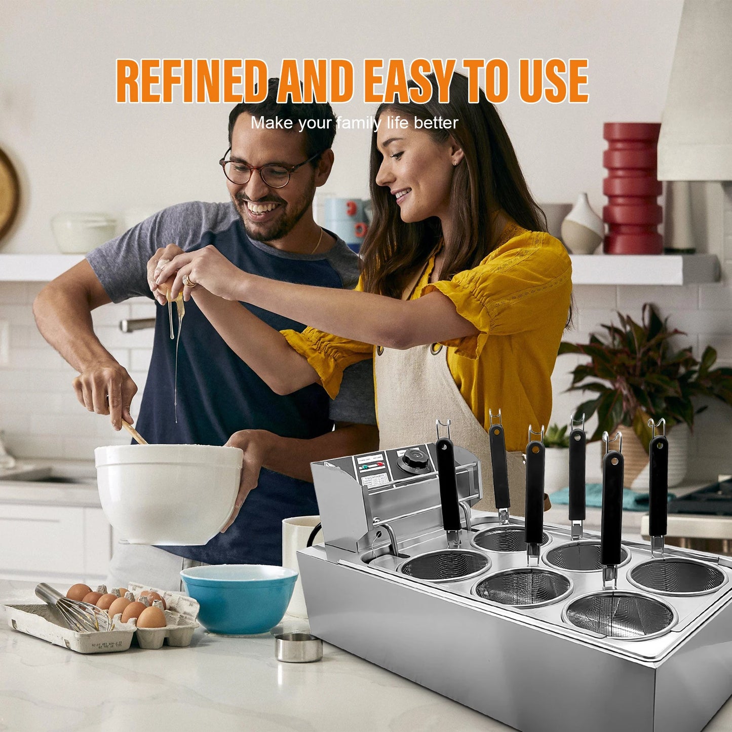 Noodle Cooking Machine 1500W 6-Holes Commercial Electric Pasta Stove Stainless Steel Noodle Cooker Machine for Restraunt
