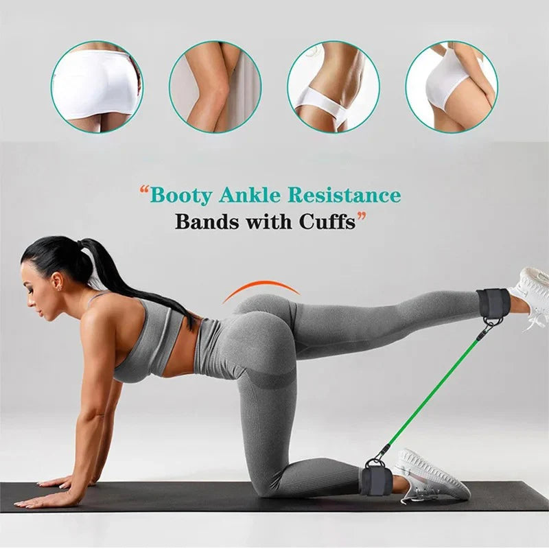 Elastic Resistance Band Set with Ankle Straps Bands for Men And Women