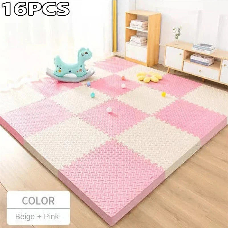 1-16PCS 30*30cm Sports Gym Protection EVA Leaf Grain Floor Mats