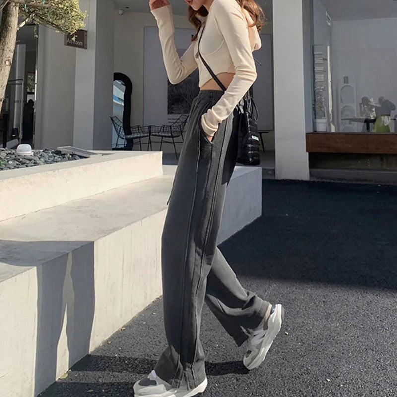 Baggy Fashion Women pants Gray Black Jogging Sweatpants Women