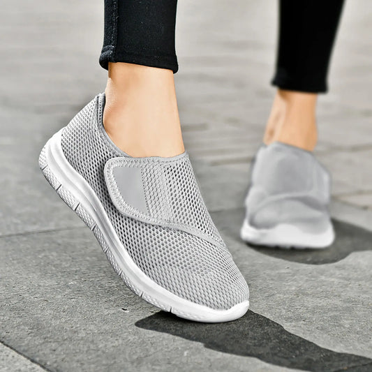 Women Slip On Sneaker Breathable Walking Shoes, For Swollen Feet Soft Sole Flats
