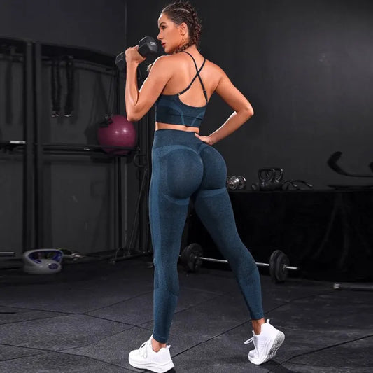 2 Pieces Women's Tracksuit Seamless Yoga Set Workout