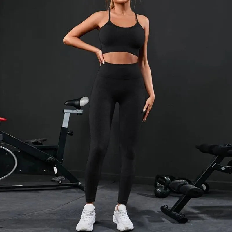 2 Pieces Women's Tracksuit Seamless Yoga Set Workout