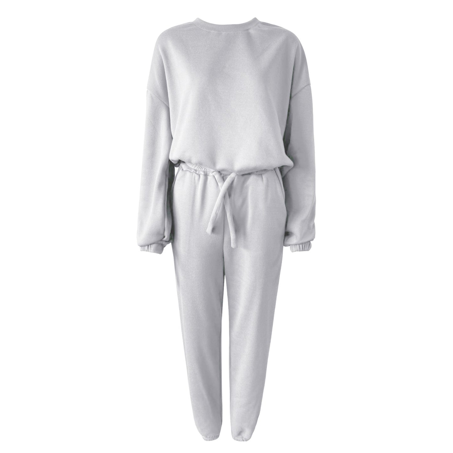 Women's Solid Color Round Neck Sweatshirt Pants Women Petite Womens Winter Apparel