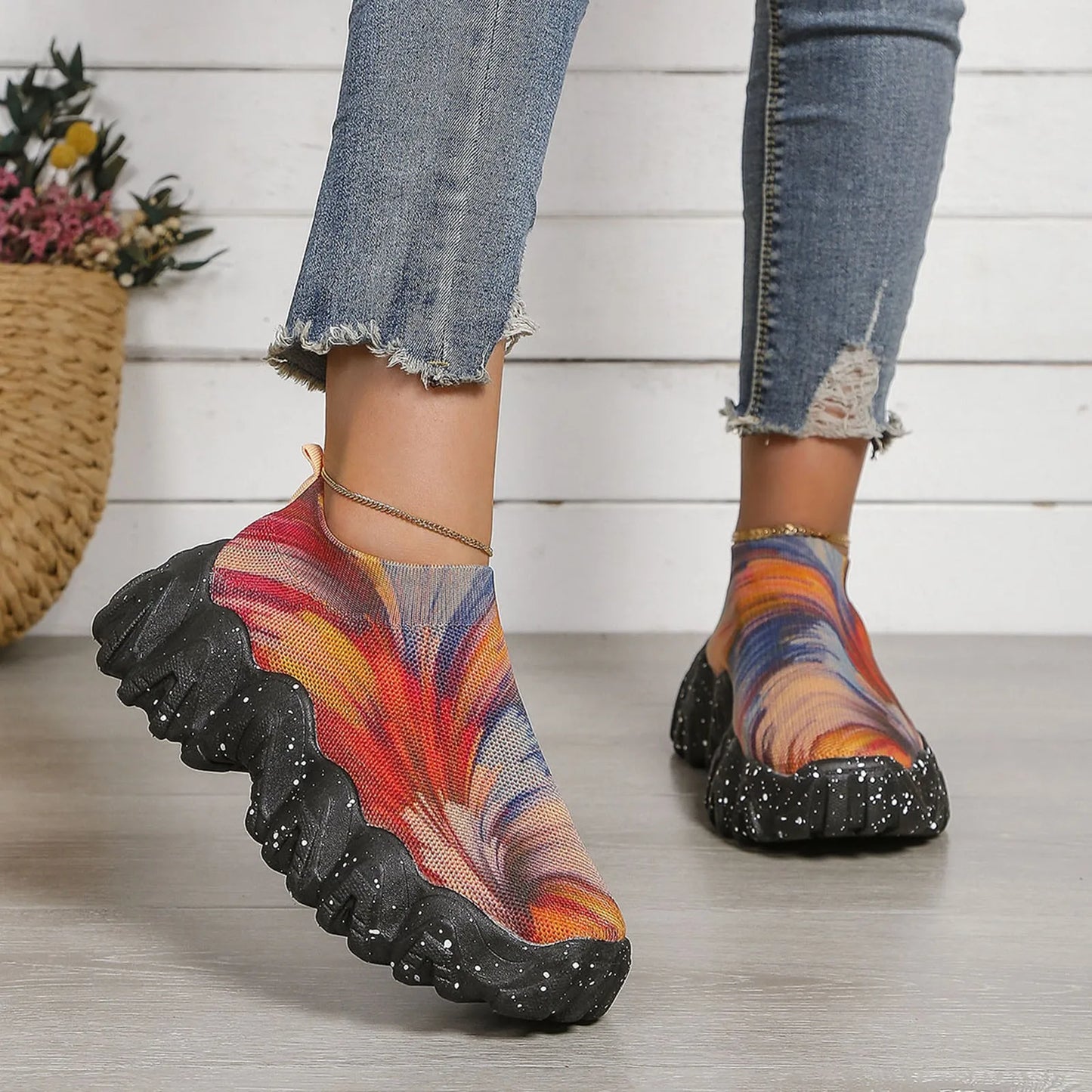 Woman Sneakers Tennis Female Shoes Thick Sole Mesh Shoes Arch Support