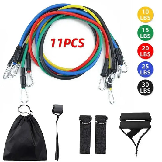 11pcs TPE Resistance Band Set Fitness Band Pull Rope Elastic Training