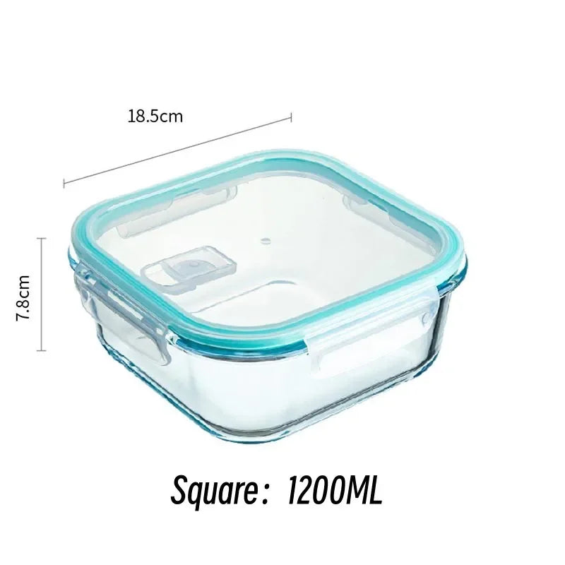 High Borosilicate Glass Lunch Box Microwave Heating Sealed Bento Boxes