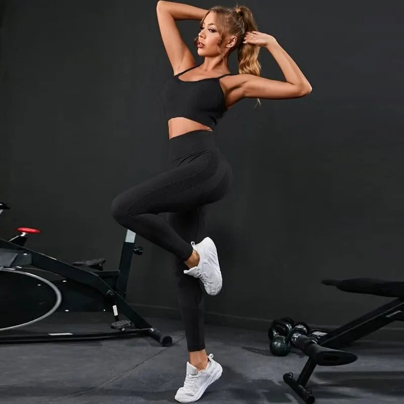 2 Pieces Women's Tracksuit Seamless Yoga Set Workout