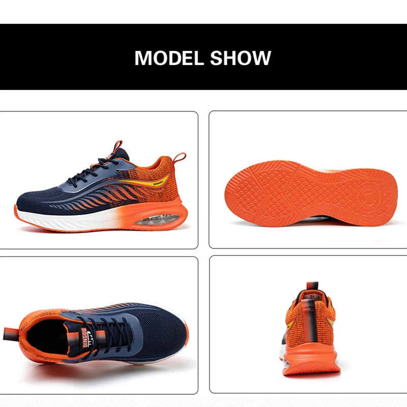 OULYLAN Mens Work Safety Shoes Summer Breathable Sneakers
