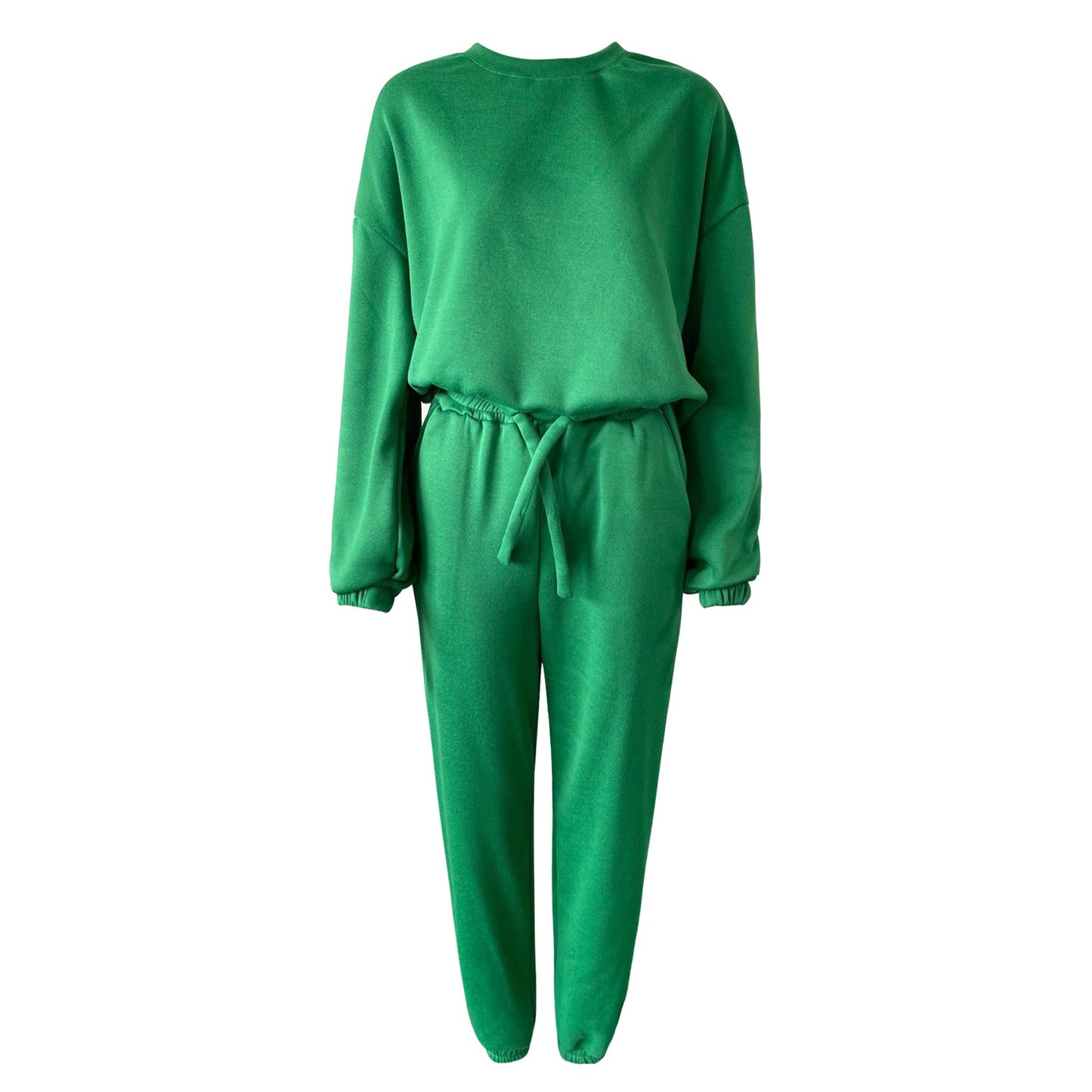 Women's Solid Color Round Neck Sweatshirt Pants Women Petite Womens Winter Apparel