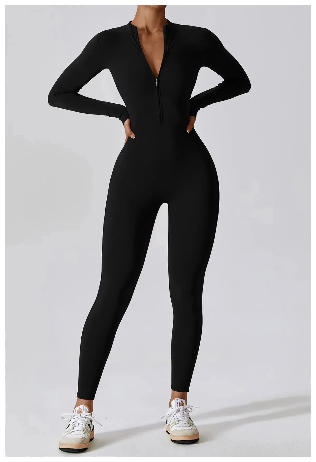 Summer Zipper Workout Jumpsuit Sports Overalls Women Gym Clothing