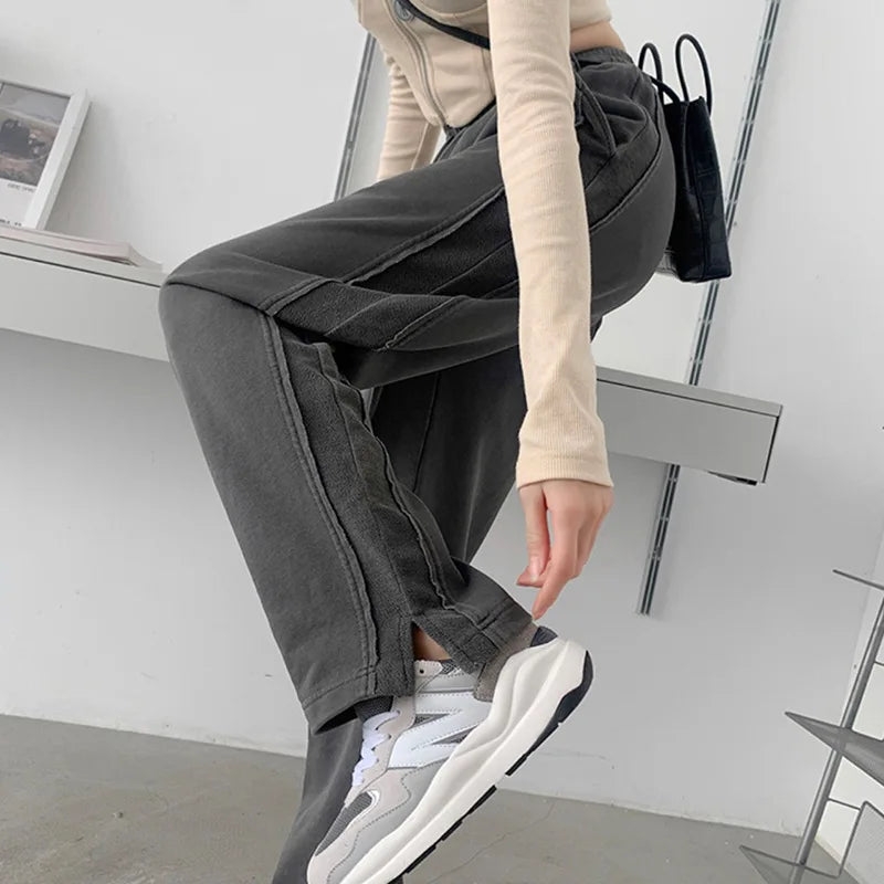Baggy Fashion Women pants Gray Black Jogging Sweatpants Women