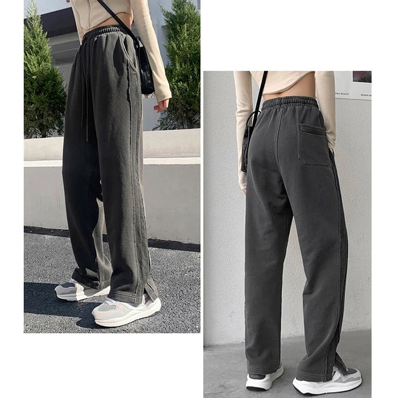 Baggy Fashion Women pants Gray Black Jogging Sweatpants Women