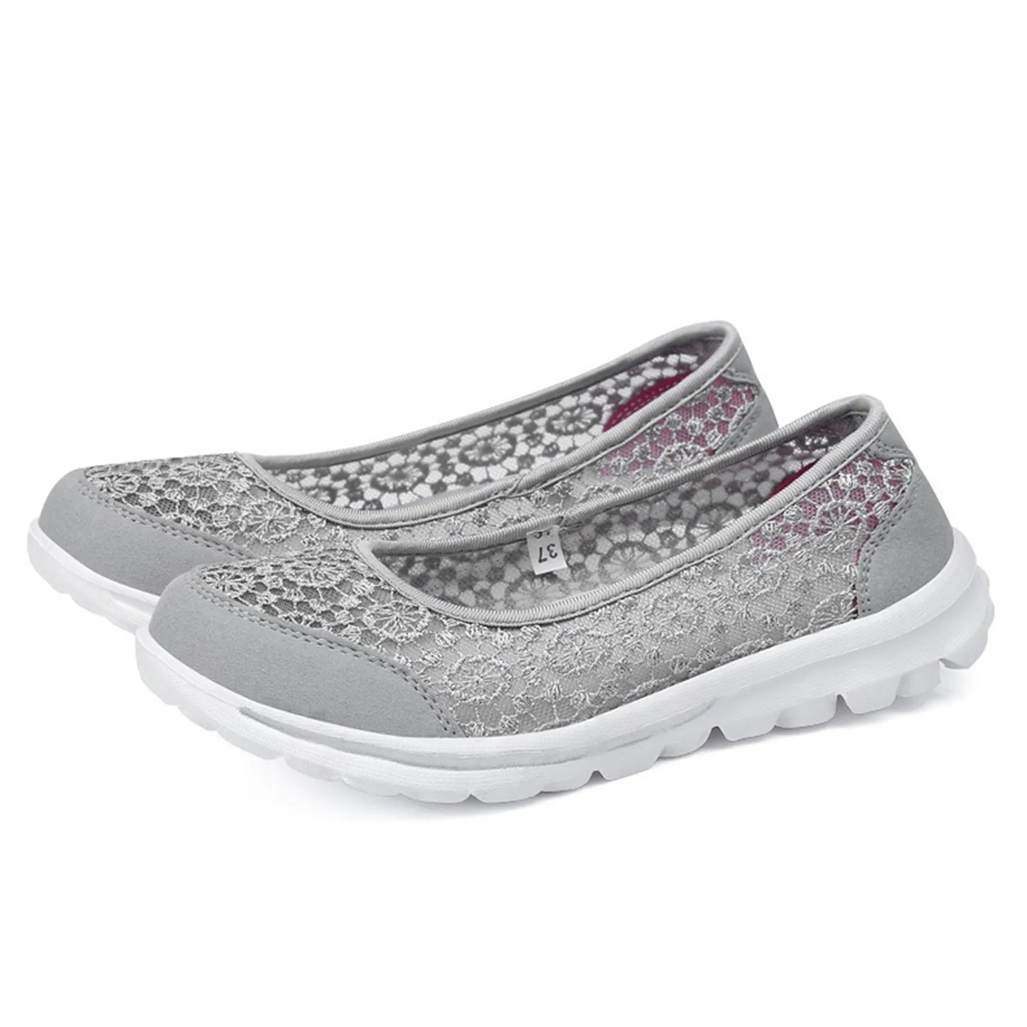 Women Breathable Lace Up Shoes Lightweight Mesh Work Shoes