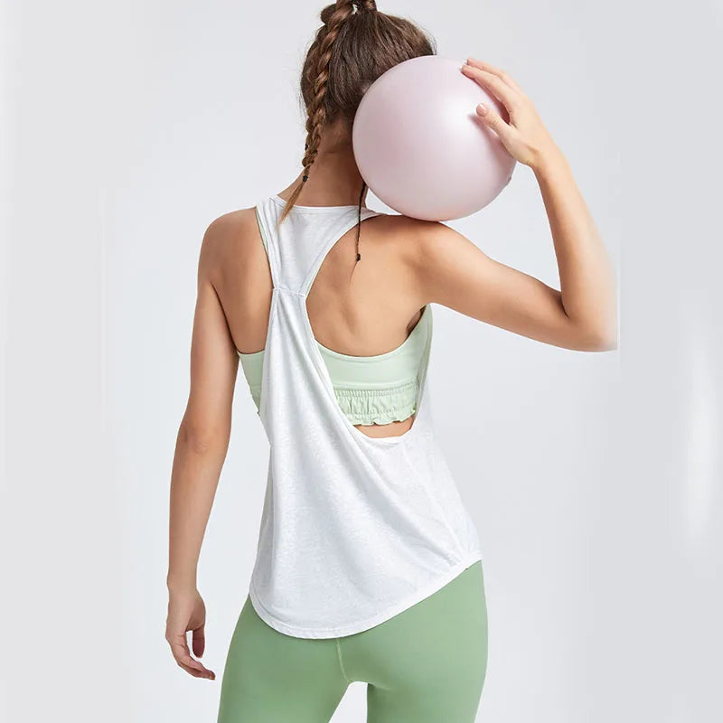 Women Sexy Gym Tops Sleeveless Yoga Tops Sport Shirt Gym Yoga Tops