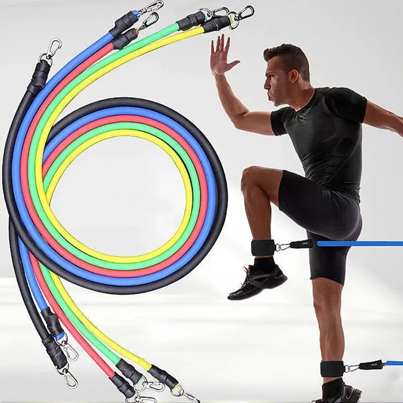 11pcs TPE Resistance Band Set Fitness Band Pull Rope Elastic Training