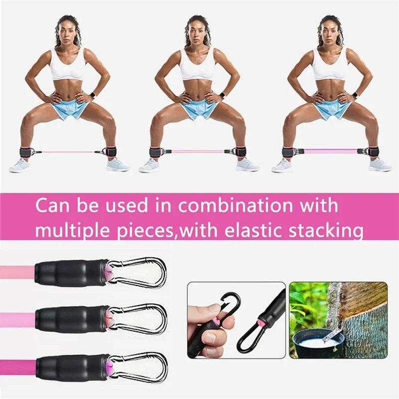 Elastic Resistance Band Set with Ankle Straps Bands for Men And Women