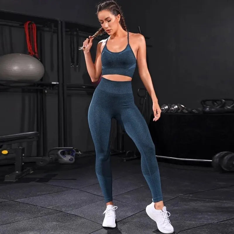 2 Pieces Women's Tracksuit Seamless Yoga Set Workout