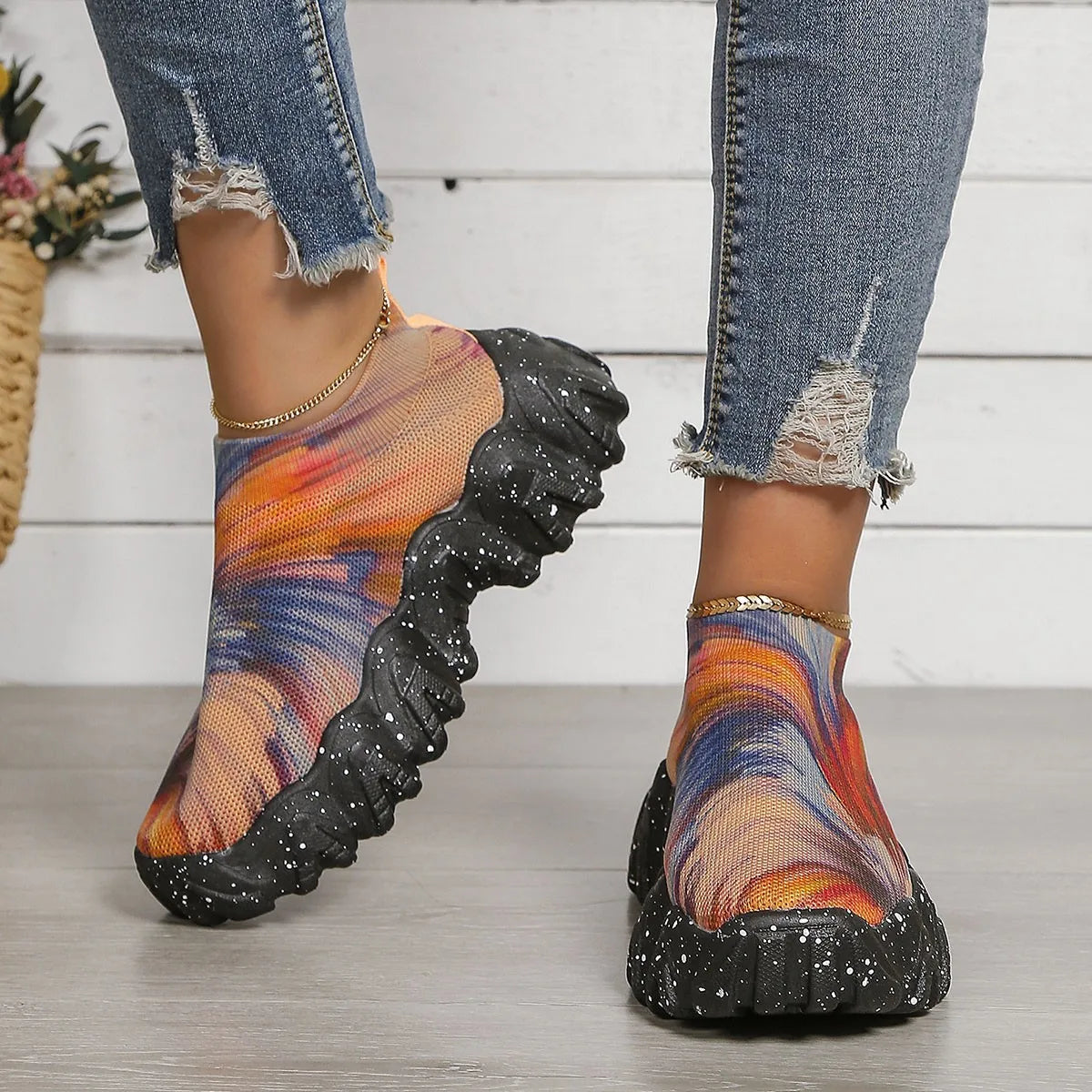 Woman Sneakers Tennis Female Shoes Thick Sole Mesh Shoes Arch Support