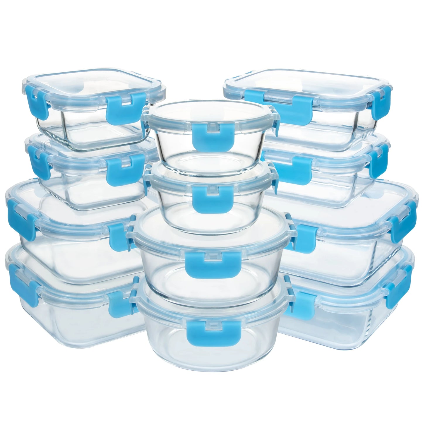 Glass Food Storage Containers with Lids, [24 Piece] Meal Prep Containers for Food Storage.