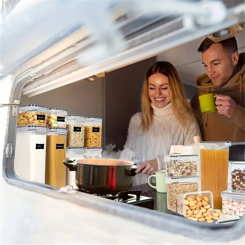 7-Piece Airtight Plastic Food Storage Container Set - Microwave Safe,